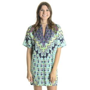 Mara Hoffman Rug Tencel Tunic Dress Turquiose XS